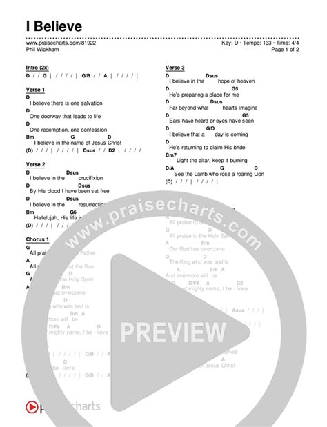 i believe phil wickham chords|I Believe .